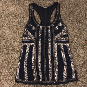 Express sequin tank top